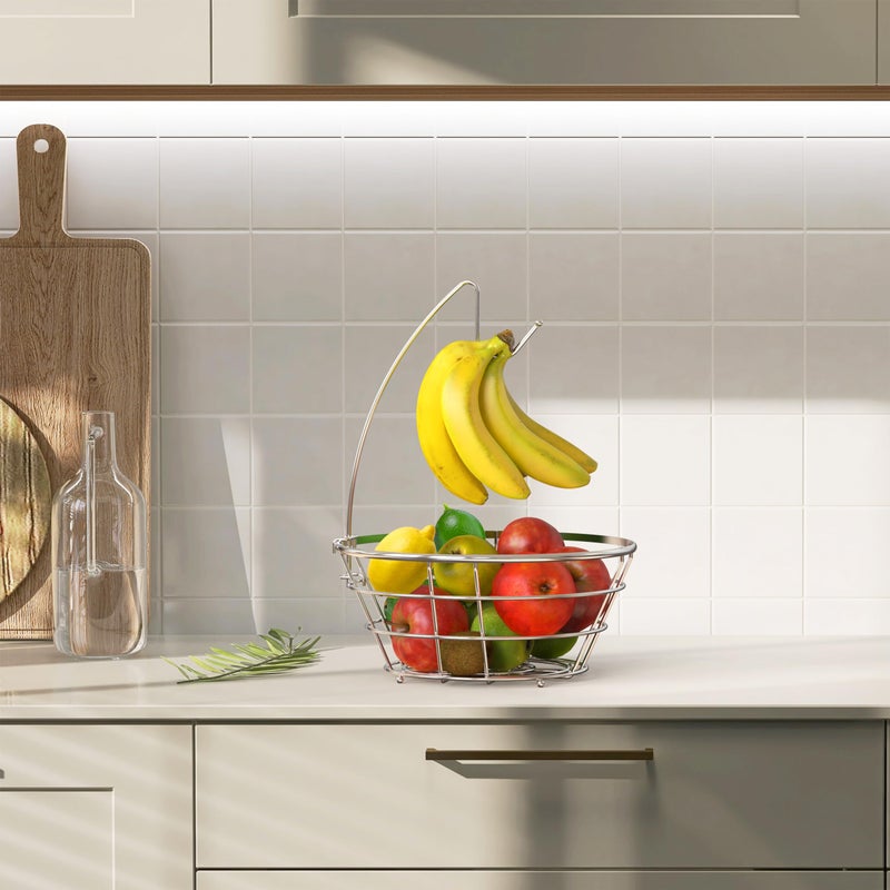 Deco Brothers Fruit Bowl with Banana Holder, Chrome - Image 5